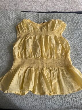 Joe's Jeans Yellow Smocked Peplum Top